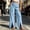 Light Blue, variant on Womens Solid Color Cotton Tie Detail Elastic Waist Split Front Straight Leg Pants Casual Pocket Slit Hem Long Trousers Purple XL(XL)