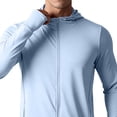 thumbnail image 2 of XUNKUSGA Jackets for Men Summer Classic Full Zip UPF 50+ Sun Protection Hoodies for Men Lightweight Breathable Long Sleeve Mens Shirts with Thumbholes,Blue,4XL, 2 of 7