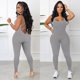 thumbnail image 3 of Gibobby pantalones holgados de oficina Mono de manga larga con cuello redondo y sin mangas para mujer, mono deportivo(Gris， L), 3 of 5