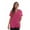 Hot Pink, variant on Solid Scrub Top for Women with Pockets and V-Neck - Comfortable and Professional Medical Uniform (Hot Pink, Medium)