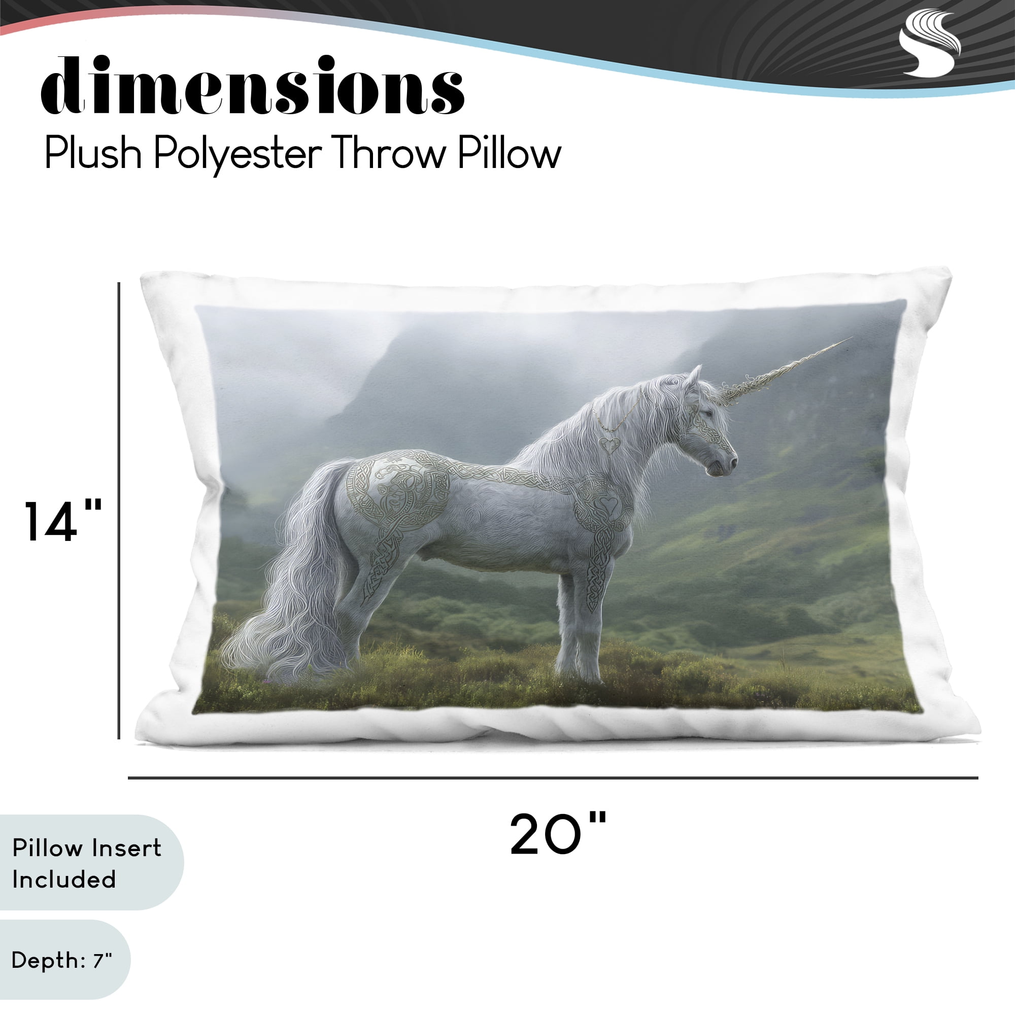 Stupell Industries Elegant Celtic Unicorn Decorative Printed Throw Pillow, design by The Wands Want, 14 x 7 x 20