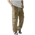 thumbnail image 2 of Awdenio Mens Cargo Pants Hiking Pants Workout Drawstring Jogger Sweatpants Athletic Pants Pocket, 2 of 7