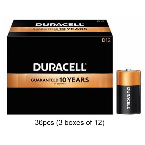 36-Pack D Duracell CopperTop Alkaline Batteries (MN1300)