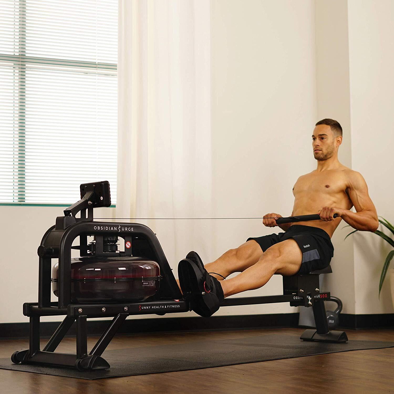 Water Rower Machine - Maykoosh Surge 500 - Full Body Workout - Adjustable Resistance - 80" Long