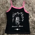 thumbnail image 4 of Tops cortos de encaje para mujer, camisetas informales ajustadas con cuello Halter, estética Y2K, Harajuku, Estilo Vintage americano, Hip Hop de los 90, 4 of 5