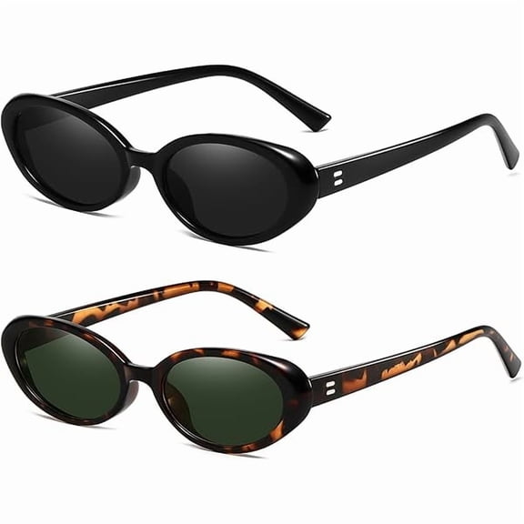 Retro Oval Sunglasses for Women Men Fashion Small Oval Sunglasses 90s Vintage Shades
