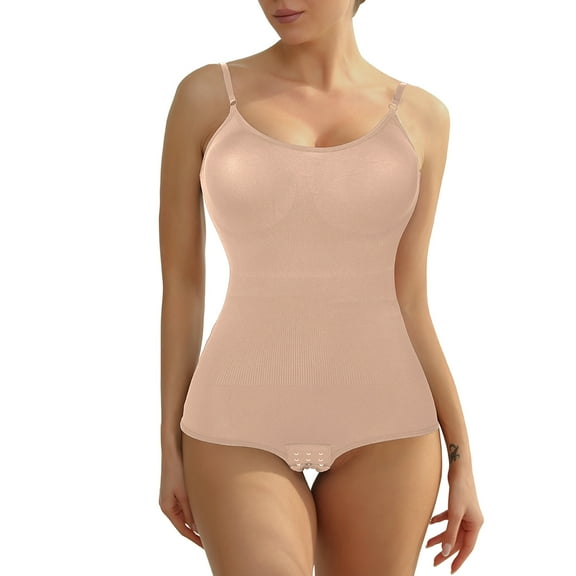 Cinvik Bodysuit Briefs Shaping Women Snatched Bodysuit Crew Neck Spaghetti Strap 1PCS Polyamide 2XL