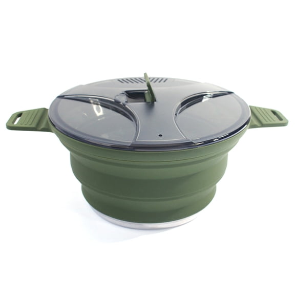 Collapsing Rustless Silicone Cooking Bowls 2 Pack Compact Outdoor Cookware for Backpacking Backpacking Adventures