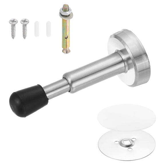 Uxcell 4" Magnetic Door Stoppers, Adjustable Door Stops Bumper, Stainless Steel Wall Protector for Bottom, Top of Door, Home, Office, Silver