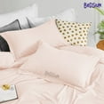 thumbnail image 3 of Bedsium Duvet Cover Cotton Solid - Duvet Cover 3 pcs, Includes 1 Duvet Cover Blush 3 pcs, Includes 1 Duvet Cover - Oversized King Plus (128X 120) with Zipper Closure & 2 Pillow Shams, NO Comforter, 3 of 4
