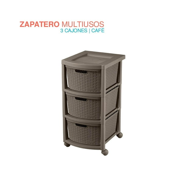 Torre 3 Niveles Cajonera Multiusos Organizador Plastico cafe 6.49 pulg Pido Todo CJN1-3GVT