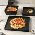 thumbnail image 4 of Stone + Lain Grace Stoneware Collection, Square Dinnerware Set, 12-Piece Service for 4, Black Matte, 4 of 6
