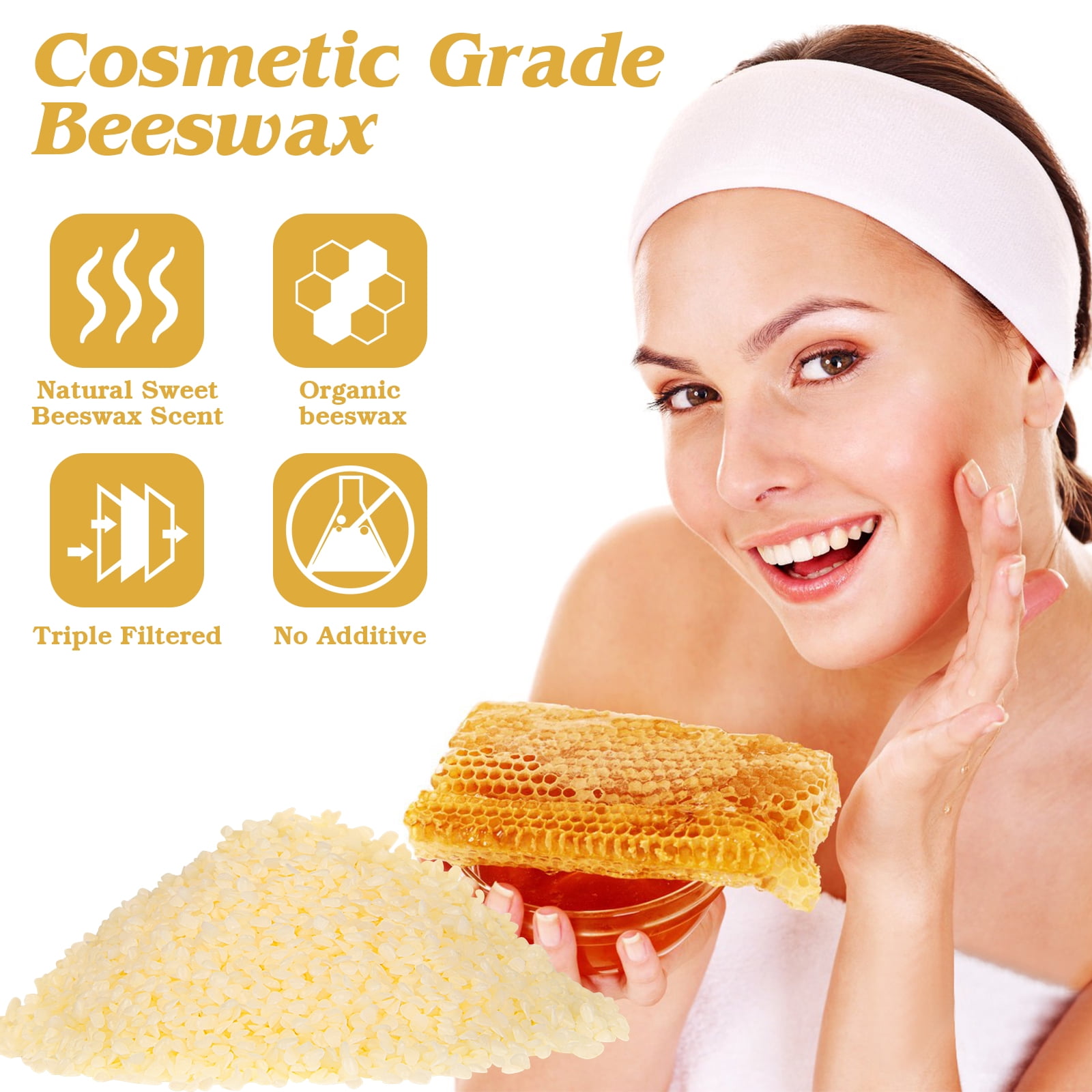 WuNa 10Lb Beeswax Granules, Suitable For Candle Making, Cosmetics, Skin Care Products, Soaps, DIY And Craft Projects