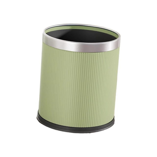 Open Top Trash Can Large Capacity Waste Can for Farmhouse Dining Room Dorm Cream Green