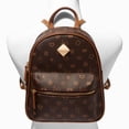 thumbnail image 4 of Claire's Brown Status Backpack with Love and Heart Icons, Zip Pocket Front, Adjustable Strap, Zipper Closure, Measures 8" W x 10" H x 4" D, 4 of 4