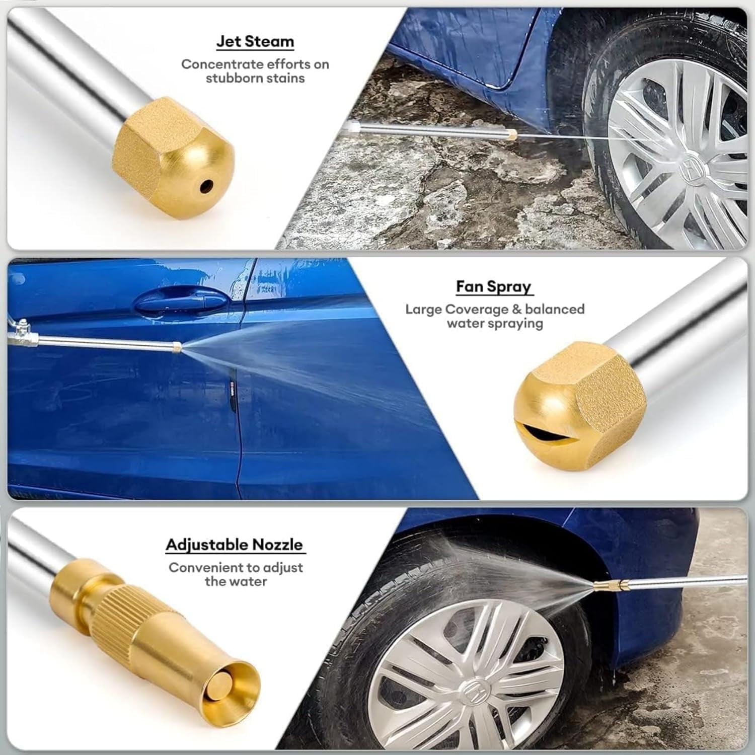Hose Hawk Pressure Washer, Hosehawk Pro Handheld Garden Hose Nozzle with 360° Rotating Head, 4 Spray Modes Multi-Function Water Sprayer for Car, Yard and Driveway Cleaning