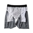 thumbnail image 4 of Men's Casual Shorts with Comfortable Stretch Waist and Flat Front Design for Everyday Outdoor Activity Large-Cut Spring Summer Fall Wear, 4 of 7