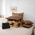 thumbnail image 6 of Manfei Brown Leopard Print 7-Piece Twin Bedding Sets, Cheetah Giraffe Animal Bedding Comforter Set, Chic Fashion Reversible Sheet Sets, Luxury Bedroom Decor, 6 of 8