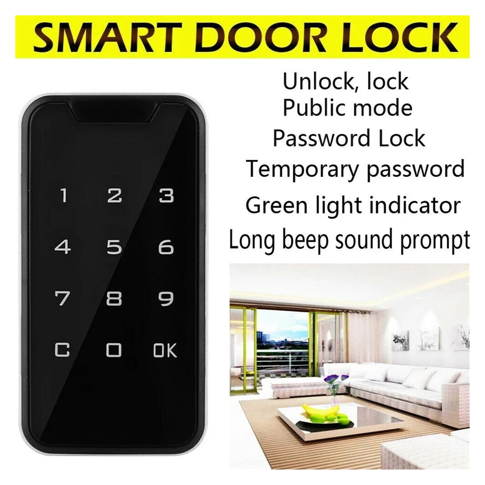 Touch Screen Digital Smart Electronic Password Door Lock Security Cabinet Lock Keypad Drawer Swipe