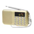 thumbnail image 1 of PR11 Portable Radio Rechargeable, Small FM AM Radio, with Emergency Flashlight, Support Automatic Storage, USB/TF/AUX/MP3, for Bathroom, Kitchen, 1 of 5