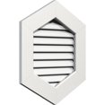 thumbnail image 2 of Ekena Millwork 12"W x 30"H Vertical Peaked Gable Vent (17"W x 35"H Frame Size) 6/12 Pitch: Functional, PVC Gable Vent w/ 1" x 4" Flat Trim Frame, 2 of 14