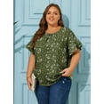 thumbnail image 6 of LANREMON Summer Short Sleeve Blouses for Women Plus Size Tops Casual Crew Neck Loose Tunic Tops Oversized T Shirts Size XL, 6 of 8
