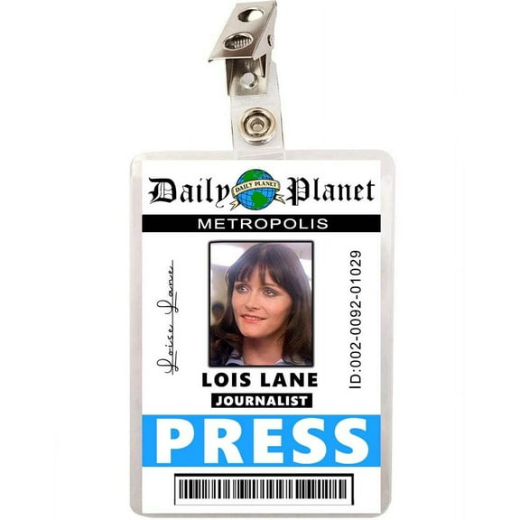 Daily Planet Lois Lane Journalist Press ID Badge Name Tag