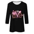 thumbnail image 4 of VgaVtl Tee Shirts for Women Valentines Day 3/4 Sleeve Women Plus Size Tops Festivals Loose Love Print Casual Layering Tops, 4 of 4