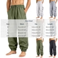 thumbnail image 4 of Men's Casual Straight Cargo Pants, Trousers, Joggers, Elastic Waist Drawstring Stretchy Lightweight Breathable Quick Dry, Multi-Pocket Relaxed Fit, Daily Gym Hiking Streetwear, 4 of 7