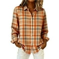 thumbnail image 2 of Endives Women's Shirts Contrast Color Retro Plaid Print Shirt Womens Tops Blouses 2025, 2 of 4
