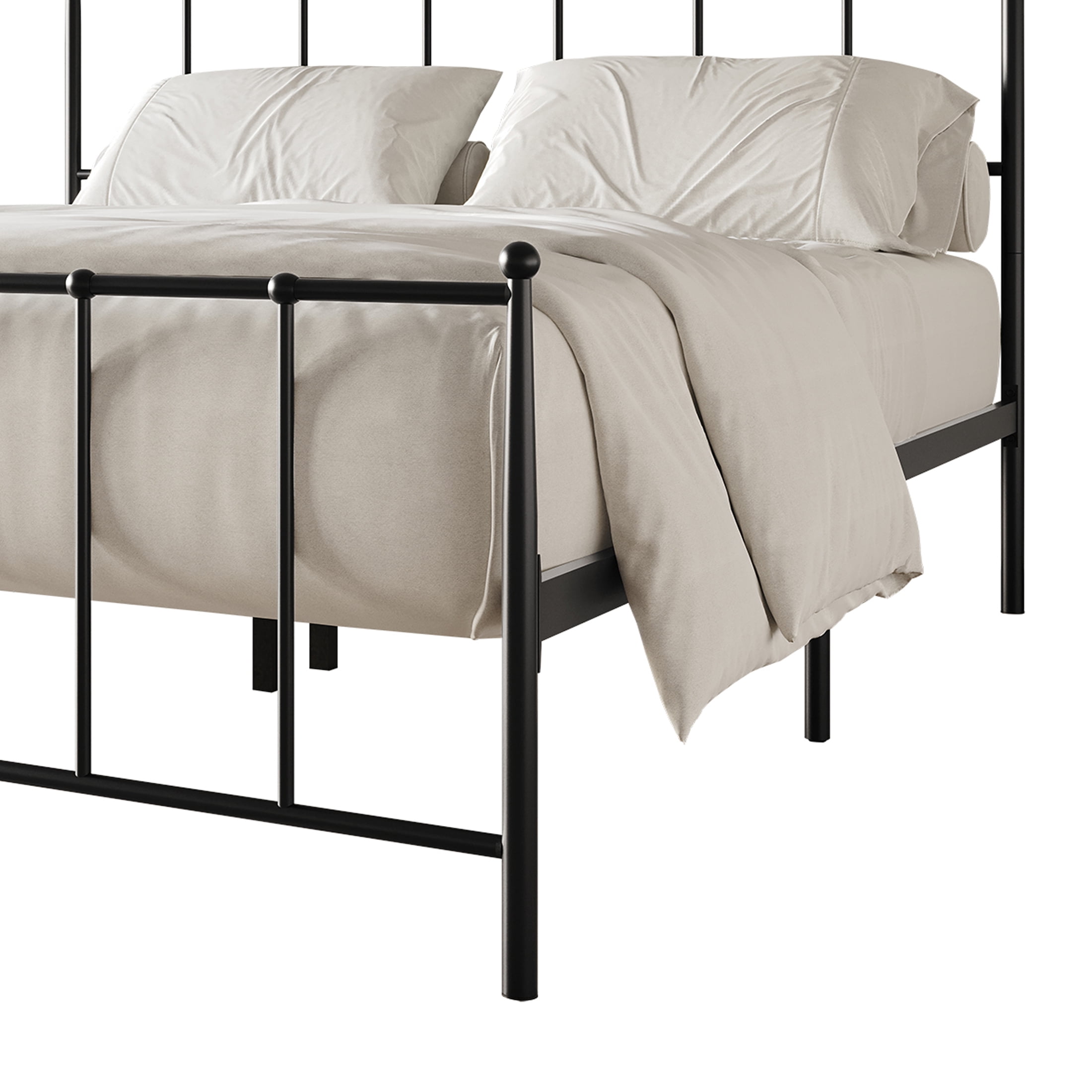 Castle Place Metal Full Size Platform Bed, Black, Classic
