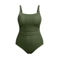 thumbnail image 5 of PMVFHDE One Piece Swimsuit Women Ribbed Casual Pleated Plus Size Monokini With Bathing Suit Design For Beach Pool, 5 of 5