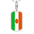 thumbnail image 5 of Niger Flag Swivel Keychain Dog Tag Stainless Steel or 18k Gold, 5 of 10