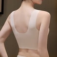 thumbnail image 4 of Gymayou Women Wireless Pullover Vest Lace Bra V-Neck Seamless Sleep Bralette Wide Comfort Strap Beauty Back Breathable Lingerie Beige 2XL, 4 of 9