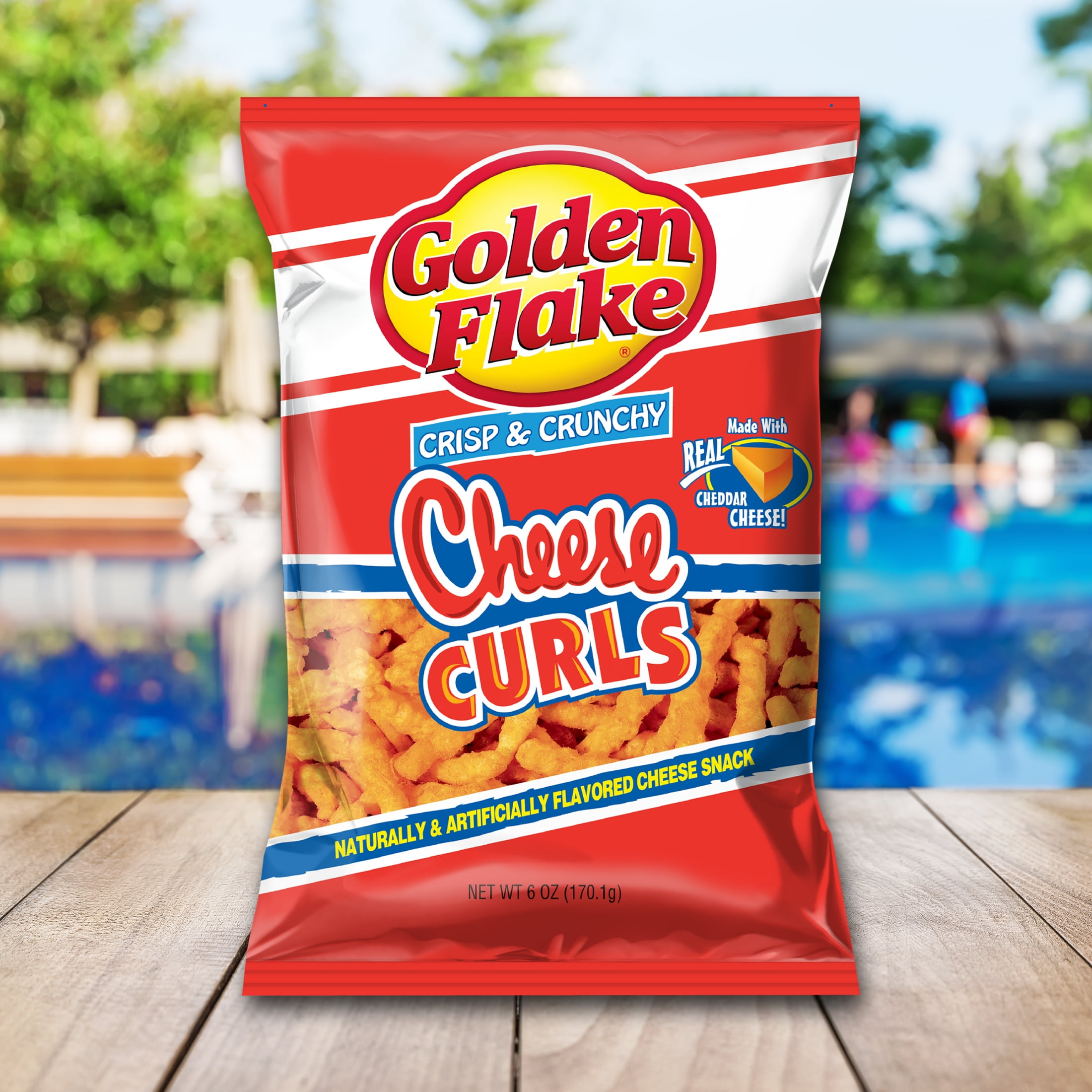 (4 pack) Golden Flake Cheese Crisp & Crunchy Curls, Gluten-Free, 6 oz Bag
