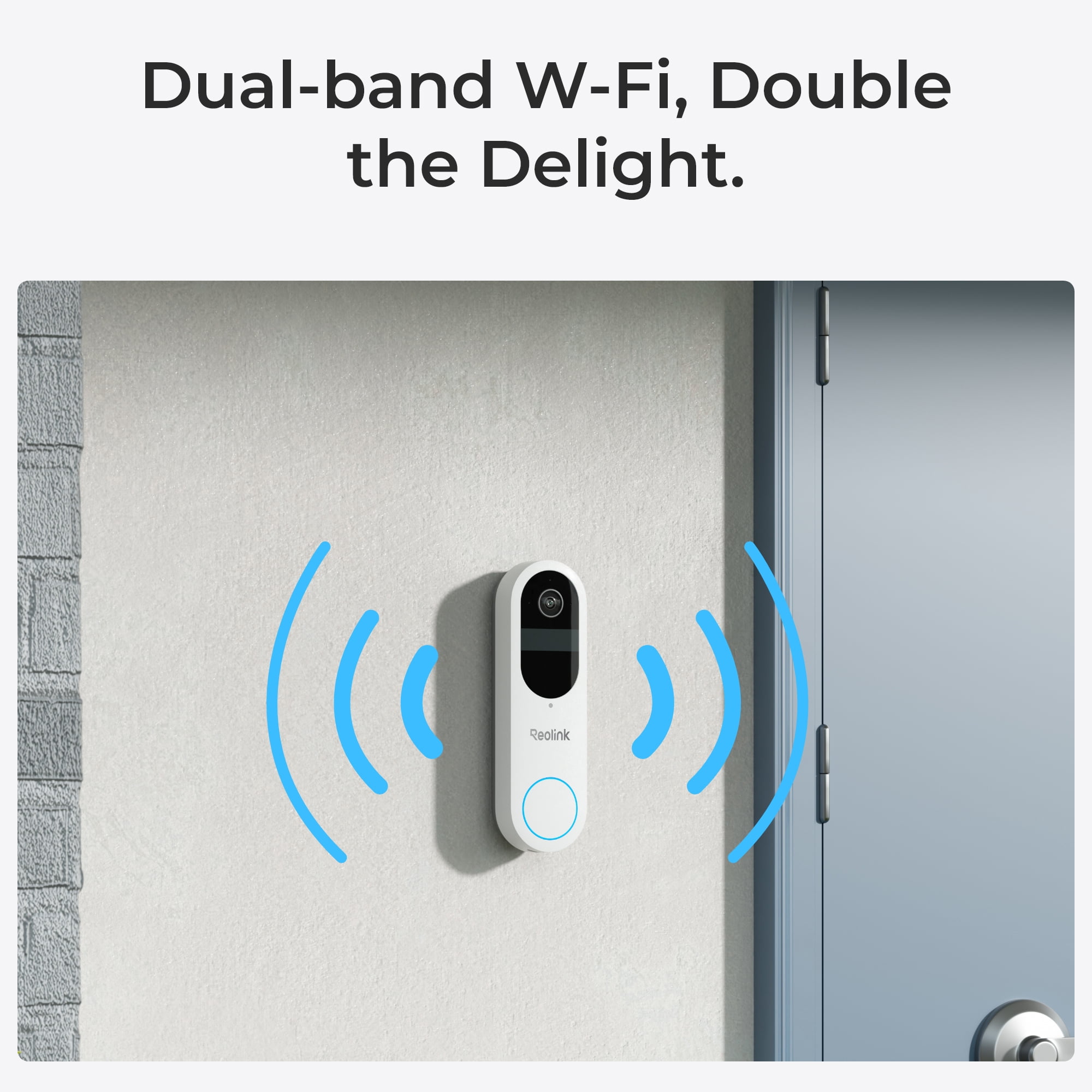 Reolink 2K 5MP Battery WiFi White Video Doorbell Camera, Person/Vehicle/Package Detection, 2-Way Talk