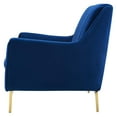 thumbnail image 3 of Tufted Loveseat Sofa, Velvet, Blue Navy, Modern Contemporary Urban Design, Living Lounge Room Hotel Lobby Hospitality, 3 of 8