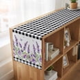 thumbnail image 6 of Table Runners 70 Inches Long Dress Scarves, Purple Lavenders Farmhouse Coffee/Dining/Kitchen Table Decor, Holiday Table Runner, Spring Floral Black Plaid Farmhouse 13x70 Inch, 6 of 9