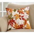 thumbnail image 3 of Fennco Styles Warm Embroidered Autumn Leaves 100% Cotton Throw Pillow 20 x 20 Inch, 3 of 3