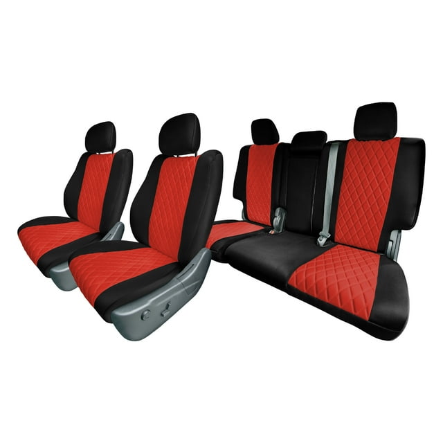 For 2011–2021 Jeep Grand Cherokee FH Group Neoprene Waterproof Custom Fit Car Seat Covers - Full Set Red