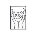 thumbnail image 1 of Matsuzay Decoración nórdica Línea femenina moderna Adorno de pared Dibujo Silueta Adorno para el hogar Sala de estar Decoración para el hogar Decoración del hogar Negro Rostro Matsuzay HA080027-05, 1 of 6