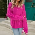 thumbnail image 2 of Vedolay Fall Tops for Women 2023 Long Sleeve Neck Oversized Pullover Knit Sweater,Hot Pink M, 2 of 5