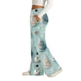 thumbnail image 4 of Women's Fashion Casual Loose Printed Wide-Leg Sports Pants with Christmas Print, Comfortable Home and Outdoor Wear, Elastic Waist with Drawstring for Easy Fit, Light Blue, XL, 4 of 7