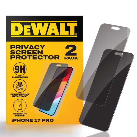 Protector de pantalla de privacidad DEWALT, paquete de 2 unidades, iPhone 17 Pro