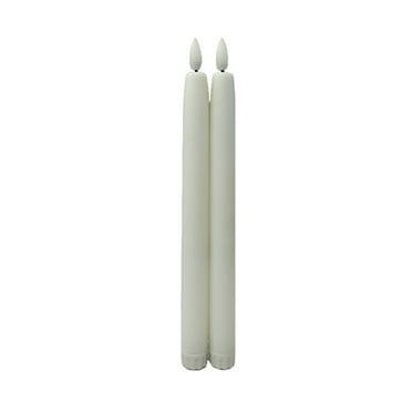 Mainstays 2 pcs LED Flameless Plastic Taper Candle with Wax Coasted in 11 inch Height, White