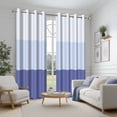 thumbnail image 2 of Aofoto 2-Piece Blue Stripe Blackout Room Darkening Panel Curtain Set, Window Treatments 42" W x 63" L, 2 of 5