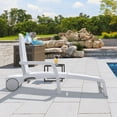 thumbnail image 3 of Dextrus Adjustable Backrest Lounge Chair, Foldable Poolside Lounger with 6 Positions and Wheels, Lightweight, Waterproof, and Easy Assembly for Patio, Beach - White, 3 of 8