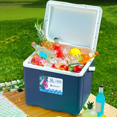 Summercome Insulated Portable Cooler Box, Hard Cooler with Heavy Duty Handle & Up to 3 Day Ice Retention, Great for Beach, Picnic, Camping, Tailgating, Groceries, Boating, & More (5L, Blue)