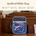 thumbnail image 4 of FOR U DESIGNS Dolphin Pattern Bible Cover Case with Handle Quilted Protective Church Organizer Holder Bag Christian Bible Accessories for Bible Study/Daily Use, 4 of 7