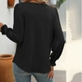thumbnail image 4 of hotojiny Womens Pleated Tops Casual Loose Square Neck Long Sleeve Shirts Fashion Flowy Solid Color Tshirts Trendy Outfits Clothes, 4 of 6